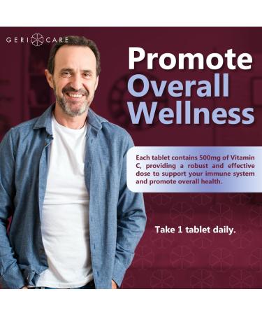 GeriCare Vitamin C 500 mg Antioxidant Immune System Support Nutritional Supplement Tablets 500 Count (Pack of 1) 500 Count (Pack of 1) 500mg - Buy Online on GoSupps.com