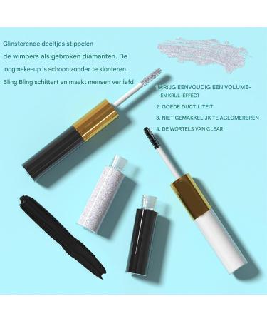 Weqizuerqi Sparkling Mascara Washable Mascara Eye MakeupShimmer Sparkly Mascara Glitter Mascara Smudgeproof eyelashes makeup mascara eyeliner for home dorm travel school - Buy Online on GoSupps.com