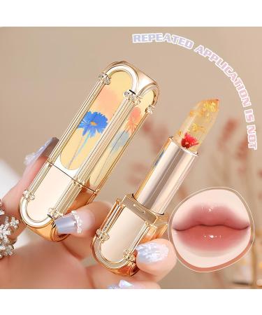 Flower Shape Color Changing Lipstick Crystal Jelly Color Changing Lipstick Temperature Changing Lip Balm Long Lasting Nourishing Moisturizing Balm - Buy Online on GoSupps.com