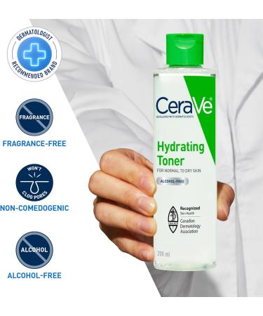 CeraVe Hydrating Toner for Face with Hyaluronic Acid Niacinamide and Ceramides for Sensitive Dry Skin | Alcohol-Free Fragrance-Free Non Comedogenic | Full Size 200 mL - Buy Online on GoSupps.com