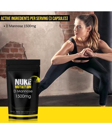Nuke Nutrition D Mannose Capsules 1500mg | 180 Capsules for UTI Relief | Natural Cranberry Pills for Cystitis Treatment | UTI Alternative to Antibiotics - Buy Online on GoSupps.com