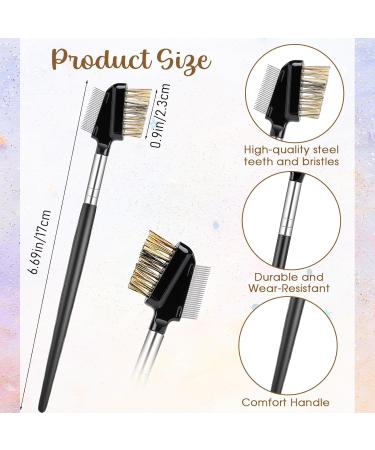 Dual Eyebrow Brush & Metal Eyelash Comb - 2 in 1 Spoolie & Separator for Perfect Eyebrows | Stainless Steel Mascara Comb | Shop Now - Buy Online on GoSupps.com