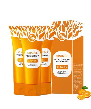 Gel exfoliant naturel orange gommages nettoyants visage l'orange gels claircissants pour le visage et le corps (3PC 50g) 3PC 50 g (Lot de 1)