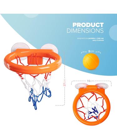KIDOOLA Kids Basketball Hoop Baby Bath Toy Set with Suction Cup Hoop and 3 Balls | Fun Water Game for Boys and Girls | Toddler Bath Toys - Buy Online on GoSupps.com