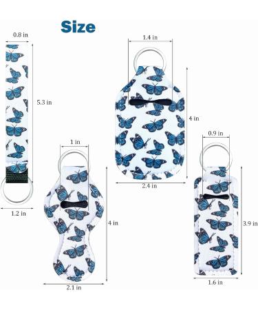 SEIHDHIK Butterfly Style Travel Keychain Holders Set - Chapstick Holder, Wristlet Lanyards, Travel Bottle Keychain Holders - Buy Online on GoSupps.com