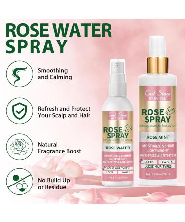 2Pcs Rose Water Spray for Hair Scalp Moisturize Rose Water for Hair Refreshing Rosewater for Hair Natural Loc Gel for Retwist Rose Water for Locs (200ml+100ml) - Buy Online on GoSupps.com