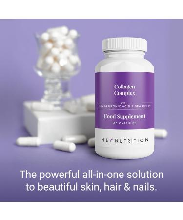 Hey Nutrition Collagen Complex with Hyaluronic Acid, Sea Kelp, Vitamin E & Biotin - 60 Capsules - Buy Online on GoSupps.com