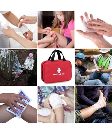 Ykall 180 Piece First Aid Kit for Car, Home, Travel, Camping, Office, Sports | Red Bag with Reflective Cross | Fully Stocked Emergency Survival Supplies - Buy Online on GoSupps.com