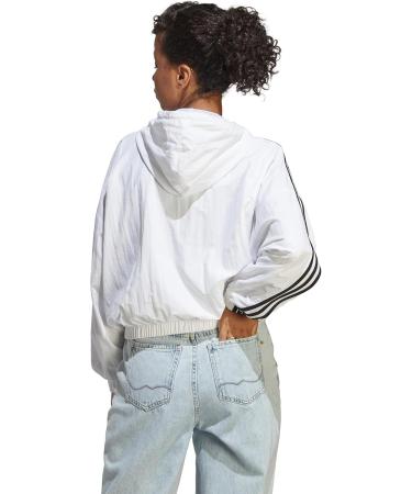 Buy adidas Female Adult Essentials 3-Stripes Woven Windbreaker Jacket - M White/Black | International Shipping Available - Buy Online on GoSupps.com