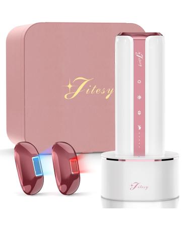 Jitesy IPL Hair Removal for Women and Men  Pro 6 Permanent Hair Removal Device  3-IN-1 Painless Hair Remover with Sapphire Ice-Cooling For Leg Face Bikini  Include Clean Base&Leather Box White+Pink