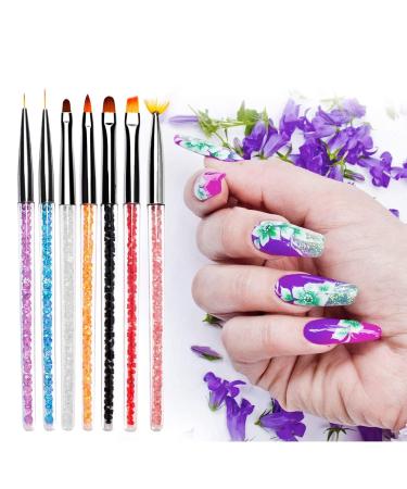 6pcs Nail Art Brush & Dotting Pen Set - Double-Ended Spiral Crystal Tools for UV Nail Art | International Shipping - Buy Online on GoSupps.com