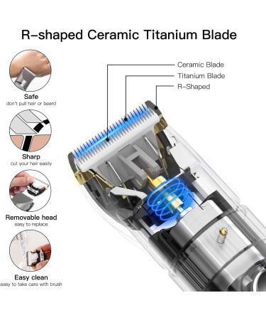 BerBizz Hair Clipper Professional Hair Trimmer Men's Hair Trimmer Beard Trimmer Precision Trimmer Waterproof Long Hair Trimmer Set LED Display for Men Children and Family (Gray) - Buy Online on GoSupps.com