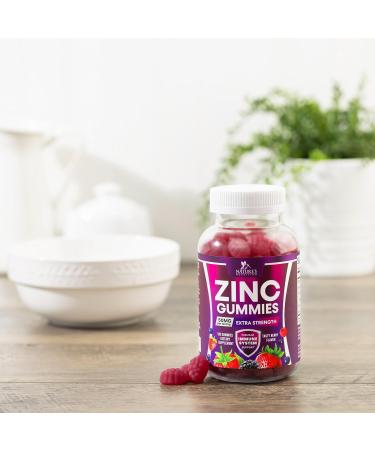 Nature's High Potency Zinc Gummies 50mg - Immune Health Support & Antioxidant Supplement - Vegan, Non-GMO, Gluten Free - 120 Gummies - Buy Online on GoSupps.com