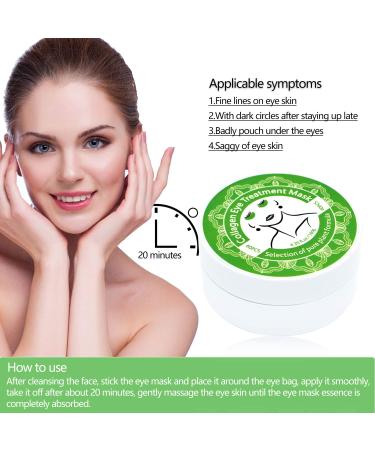 Green Tea Under Eye Patches - Moisturizing Collagen Gel Pads for Puffy Eyes & Dark Circles - 24K Gold Repair & Black Pearl Brightening - 60 Pcs - Buy Online on GoSupps.com