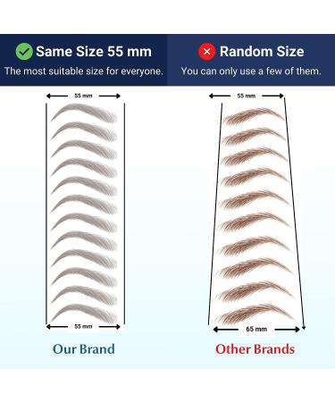 Bliss and Beyond USA Waterproof Eyebrow Tattoo Stickers - Real Hair Stroke Look for Hair Replacement, Solution for Hair Loss - Bushy Tinted Eyebrow Tattoos (Dramatic Hollywood Brown) - Buy Online on GoSupps.com
