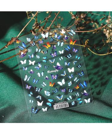 1 Sheet DIY Salon Multi Styles Nails Beauty 5D Nail Art Sticker Nail Art Decorations Self-adhesive Back Glue Butterfly-shape Nail Sticker(Style 03) - Buy Online on GoSupps.com