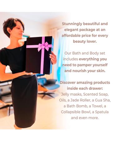 AVUX Beauty Care Box 22pcs: Bath and Body Set with Jelly Mask, Soap, Jade Roller, Gua Sha, Bath Bomb & More - Perfect Spa Gift for Girls and Women - Ideal for Birthdays and Weddings (20 Pcs) - Buy Online on GoSupps.com