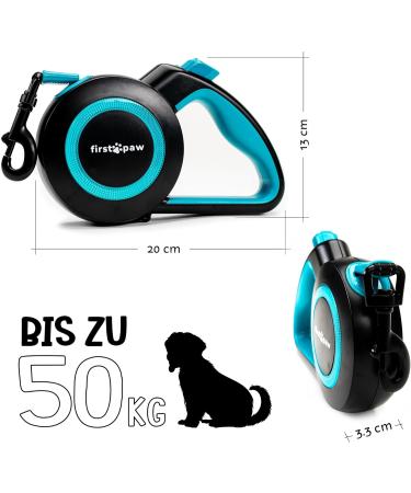 Buy FIRSTPAW 5m Dog Leash for Small & Medium Dogs - Reflective Ergonomic Handle Durable Up to 50kg - Buy Online on GoSupps.com