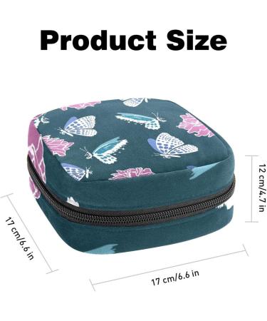 Women's Portable Period Kit - Pink Flower Butterfly Storage Pockets | Bonds Stillpad Holder | Ideal Feminine Product Bag - Buy Online on GoSupps.com
