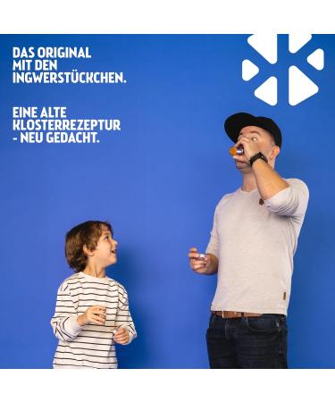 Kloster Kitchen Pack of 7 Organic Ginger Shots - 30ml - With real pieces of ginger - Vegan in a convenient glass bottle - Fruity and sweet with no additives and a touch of sweetness - Buy Online on GoSupps.com