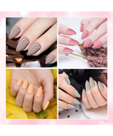 Bright Almond Tip Fake Nails Set - 672 Pcs Solid Colors Stick On Nails for Women & Girls - Buy Online on GoSupps.com