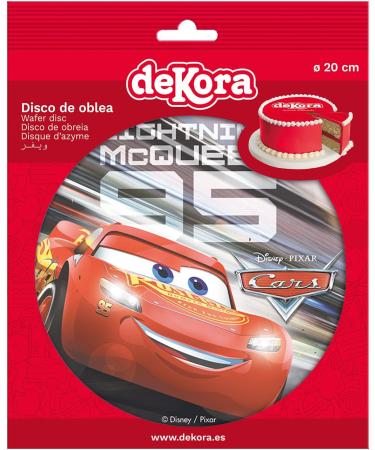 Dekora - Lightning McQueen Birthday Cake Topper Edible Disc - 20 Cm - Buy Online on GoSupps.com