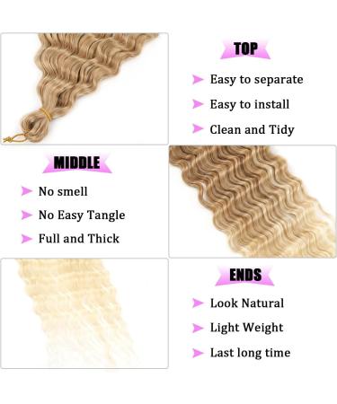 SHIHERESH Ocean Wave Crochet Hair Extensions Deep Wave Braiding Crochet Hair Curly Crochet Hair Extensions Crochet Braids Hair Extensions Curly Synthetic Braiding Crochet Hair for Women - Buy Online on GoSupps.com