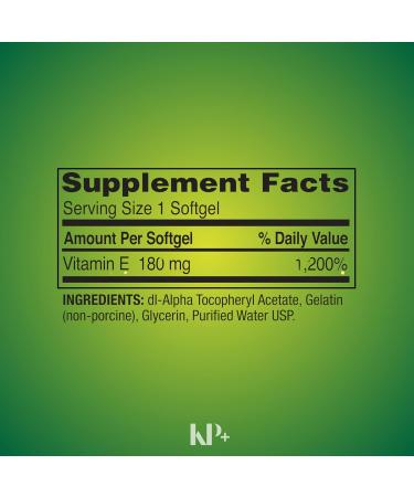 KP+ Vitamin E 180 mg (400 IU) | Heart & Immune Health | 500 Softgels | Gluten Free Dietary Supplement - Buy Online on GoSupps.com