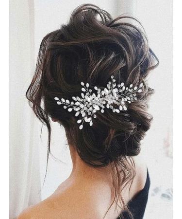 Unicra Silver Rhinestone Bridal Hair Comb - Wedding Headpiece for Women and Girls - Buy Online on GoSupps.com