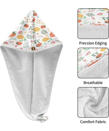 Strawberry Flowers Dry Hair Cap Set | 2 Piece Quick Drying Towel & Button Headband | Super Absorbent & Comfortable - Buy Online on GoSupps.com