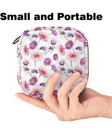 MUOOUM Sanitary Napkin Storage Bag Watercolor Flower Daisy Menstrual Cup Pouch Portable Sanitary Napkin Pads Storage Bags Feminine Menstruation First Period Bag for Teen Girls Women Ladies Multi-colored 3 - Buy Online on GoSupps.com