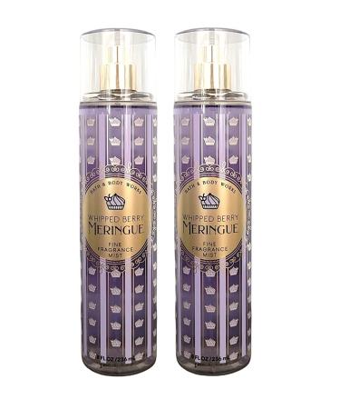 Bath and Body Works Whipped Berry Meringue Fine Fragrance Body Mist Gift Set - Value Pack Lot of 2 (Whipped Berry Meringue)