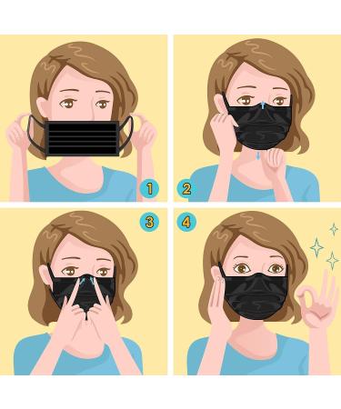 100 Pack Black Disposable Face Masks - 3 Ply Filter Protection | Healthcare & Safety - Buy Online on GoSupps.com