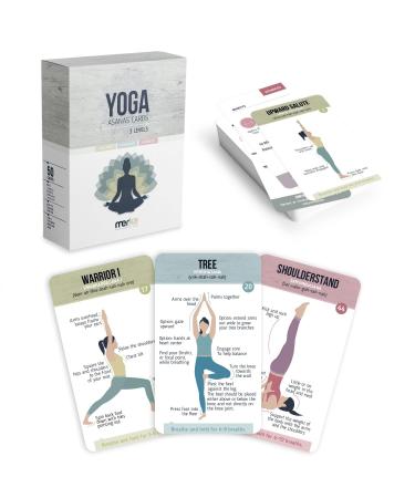 merka Yoga Pose Cards (50), Yoga Accessories for Beginners to Masters Yoga Cards Deck of Poses and Asanas for Men, Women, and Children Flash Cards of Yoga Poses