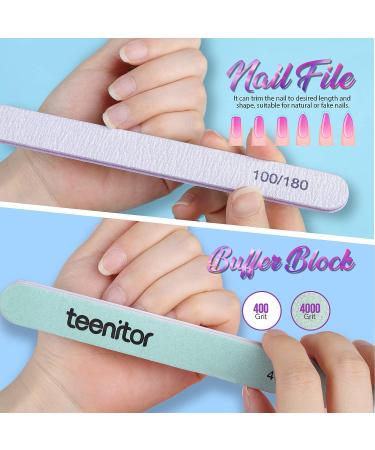 Teenitor Natural Coffin Nail Tips Kit: 600pcs Full Cover Acrylic Nails with Glue, Clipper & Stand for DIY False Nails - Buy Online on GoSupps.com