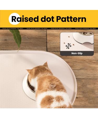 Conlun Dog Bowl Pad - BPA-Free Silicone Pet Feed Mat with High Edges (81x51 cm Beige) | Perfect for Dogs and Cats Spill Proof Design - Buy Online on GoSupps.com