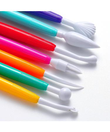 Double Head Plastic Clay Sculpting Tools Kit | Pottery Decor DIY Crafts | Assorted Colors - Set of 10 - Buy Online on GoSupps.com