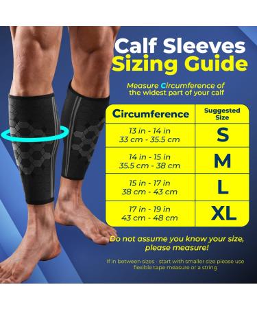 Spartos Calf Compression Sleeves (Pair) Medium - Shin Splint & Calf Pain Relief - Sports Support for Running, Cycling, Yoga - Black-M (Pack of 2) - Buy Online on GoSupps.com