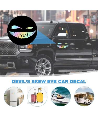 Funny Devil's Skew Eye Reflective Car Window Sticker - Colorful Self-Adhesive Vehicle Accessories for Cars Trucks and Motorcycles | KSHAA - Buy Online on GoSupps.com