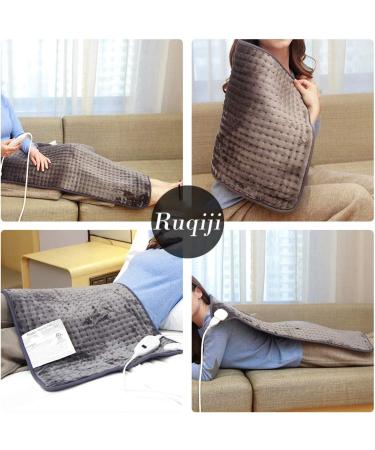 Ruqiji 17''x33'' XXXL King Size Heating Pad with Fast-Heating Technology - 6 Temperature Settings - Flannel Electric Heating Pad for Pain Relief - Dark Grey - Buy Online on GoSupps.com