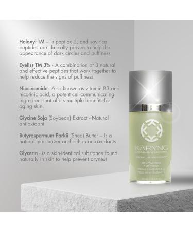 KARYNG Revitalizing Peptide Eye Cream - Organic Anti-Aging Treatment for Puffiness Fine Lines & Dark Circles - 0.5oz - Buy Online on GoSupps.com