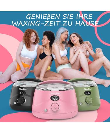 Ultimate Waxing Set: MaxFlat Digital Wax Pot Kit for Women & Men 51 Accessories 17oz Brazilian Wax for Full Body Armpit & Bikini Pink - Buy Online on GoSupps.com