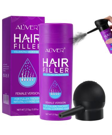Hair Fibers fiber-haired powder in professional quality for women keratin hair fibers with applicator immediately hidden hair loss in 15 seconds for the best fuller & thicker hair result (dark brown 01)