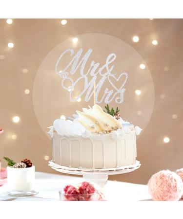 Sotpot 1 Pack Mr Mrs Cake Topper Silver Glitter Love Mr Mrs Cake Pick Wedding Party Decorations Bridal Shower Wedding Cupcake Decoration Party Supplies Silver - Wedding Cake Topper - Buy Online on GoSupps.com