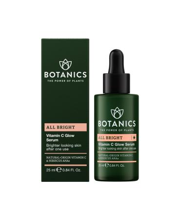 Botanics Vitamin C Face Serum - All Bright Glow Serum with Natural-Origin Vitamin C - Encourage Brighter, More Even-Looking Skin - Vegan & Cruelty-Free Skin Care - Pair with Sunscreen (1 Fl Oz)