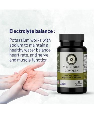 Magnesium Complex 460mg Citrate + Potassium Citrate 90 Capsules - 90 Days Supply - Buy Online on GoSupps.com