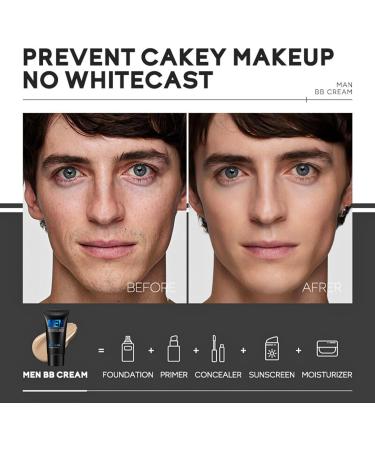 Trendyfave Mens BB Cream Foundation BB Cream Light Face Moisturiser For Oily Skin Concealer For Mature Skin Face Make-Up Anti Age Face Cream Anti Redness Cream For Face - Buy Online on GoSupps.com
