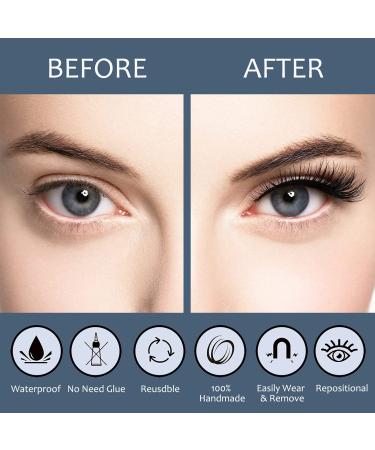 Magnetic Eyelashes with Eyeliner Kit - 7 Pairs Waterproof Reusable False Lashes Tweezer & Scissors - Natural Look No Glue - DM601 - Buy Online on GoSupps.com