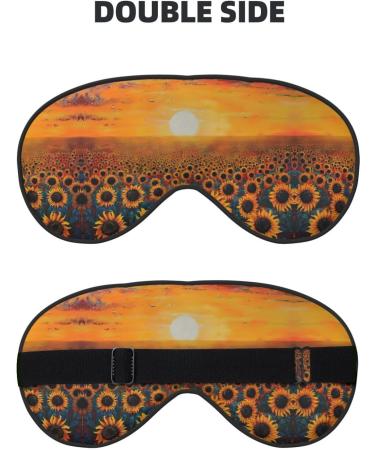 SSIMOO Sunflower Field Sunset Eye Mask - Soft Breathable Sleep Patch for Women | Perfect for Travel & Relaxation - Buy Online on GoSupps.com