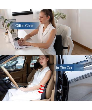Heated Lumbar Support Pillow 12V Back Support with Heat for Back Pain Relief Improve Posture Large Back Pillow 3 Heat Settings 3 Timer Settings for Office Chair Car Seat - Buy Online on GoSupps.com